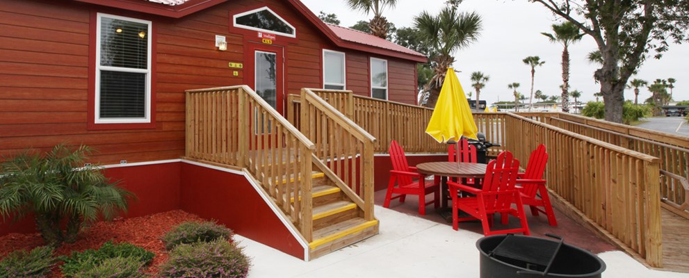 This cabin is wheelchair friendly.  It's also got 2 separate queen bedrooms, perfect for couples traveling together.