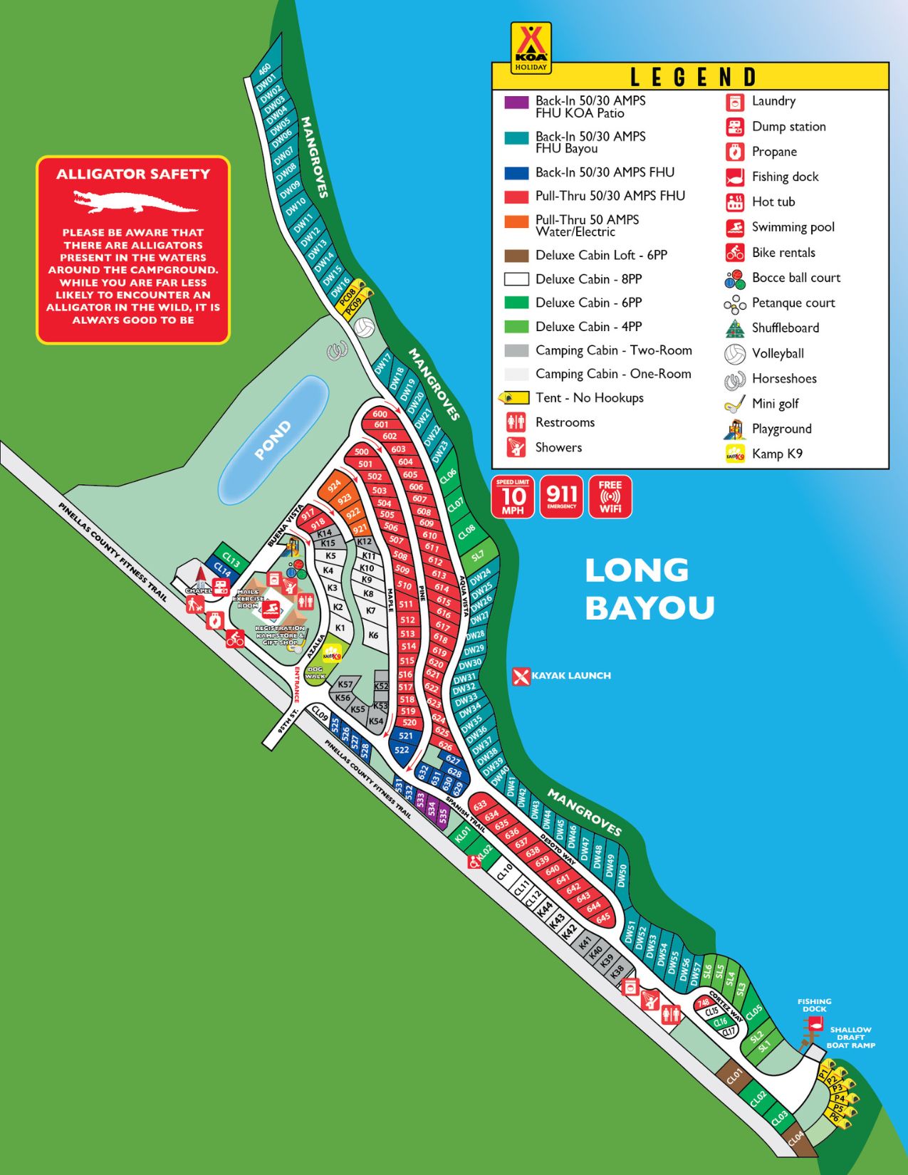 St. Petersburg/Madeira Beach Campground Map KOA Holiday