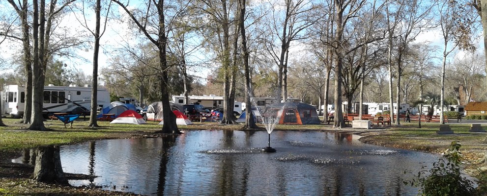 Camp in our beautiful tent sites, water and electric, Fire Pit included