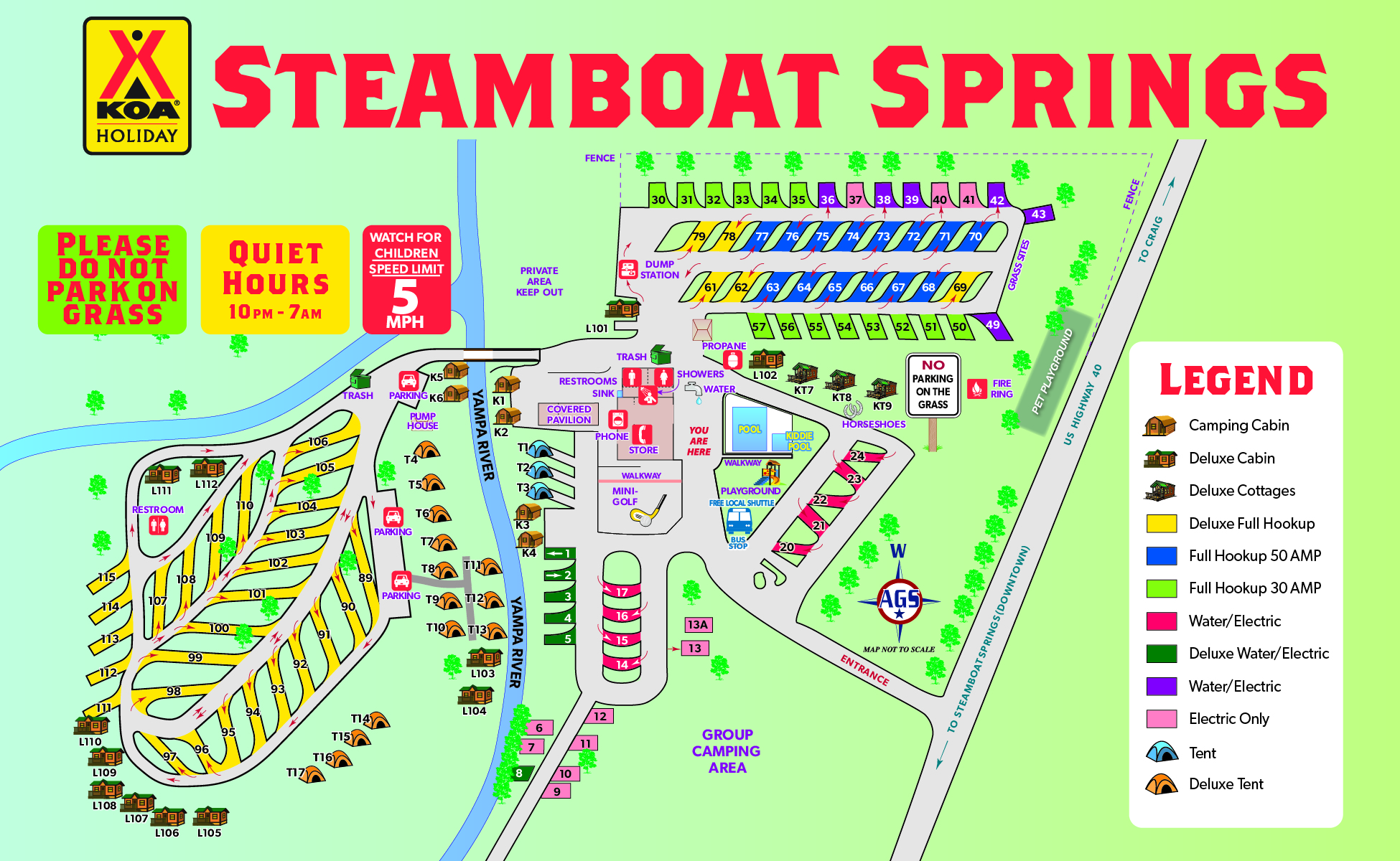 Steamboat springs colorado campground map steamboat springs koa holiday