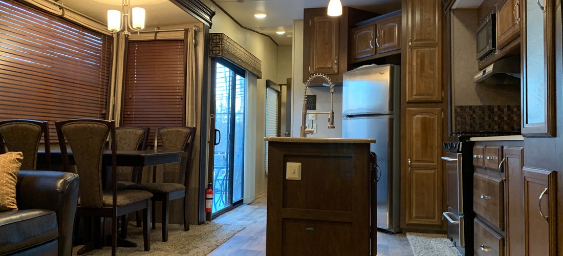 Deluxe RV rental kitchen