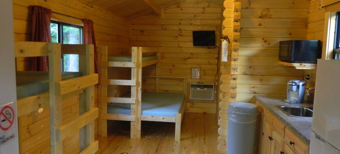 Inside deluxe cabin