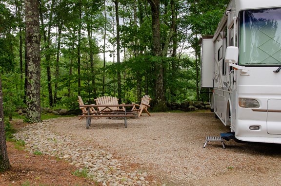 We have spacious RV sites with amenities like fire pits and extra seating