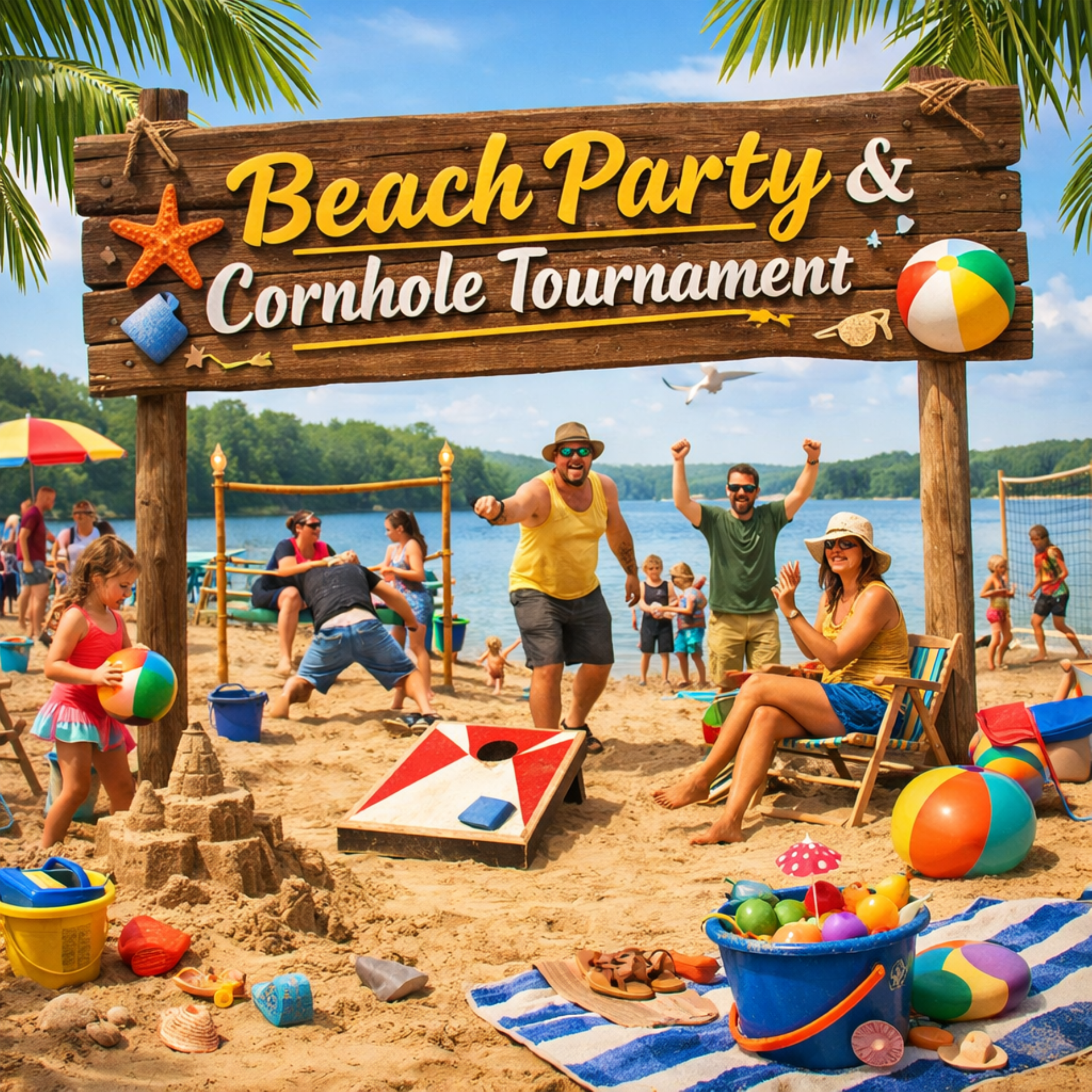 Beach Party & Cornhole Tournament Photo