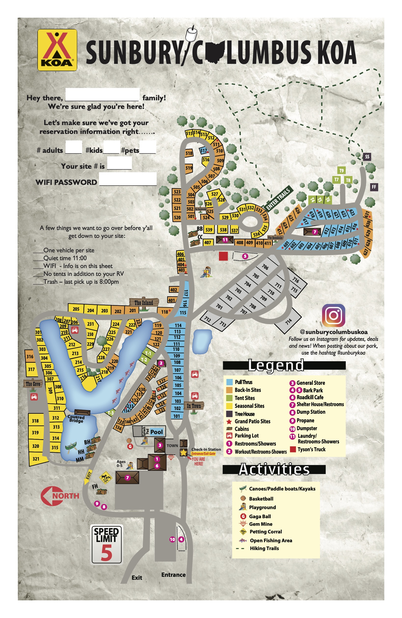Sunbury, Ohio Campground Map Sunbury / Columbus North KOA Holiday