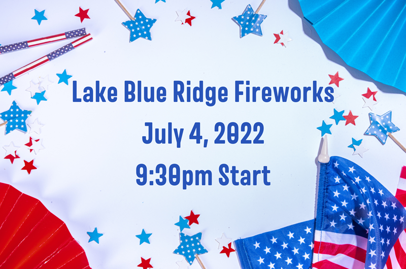 Lake Blue Ridge Fireworks Event at the Blue Ridge / Toccoa River KOA