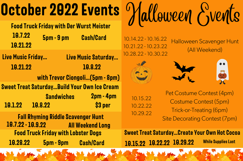 October Calendar of Events Event at the Blue Ridge / Toccoa River KOA