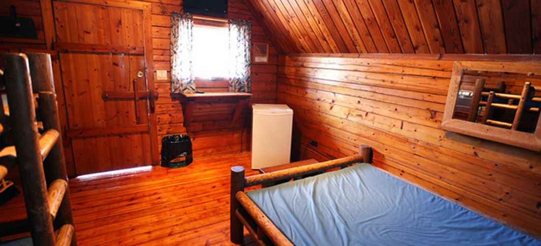 Single room camping cabin interior-1