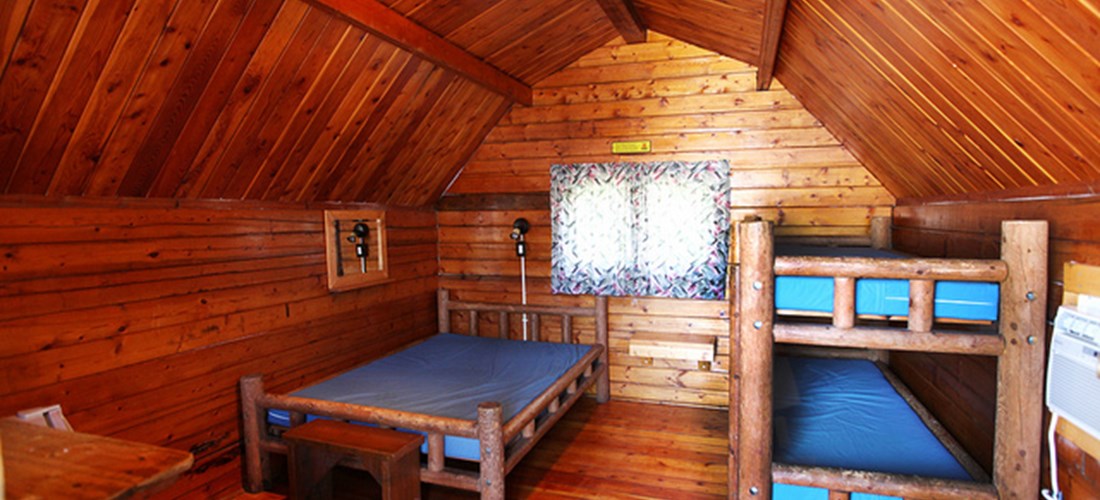 Single room camping cabin interior-2
