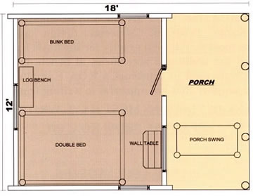 Single room camping cabin floor plan-1