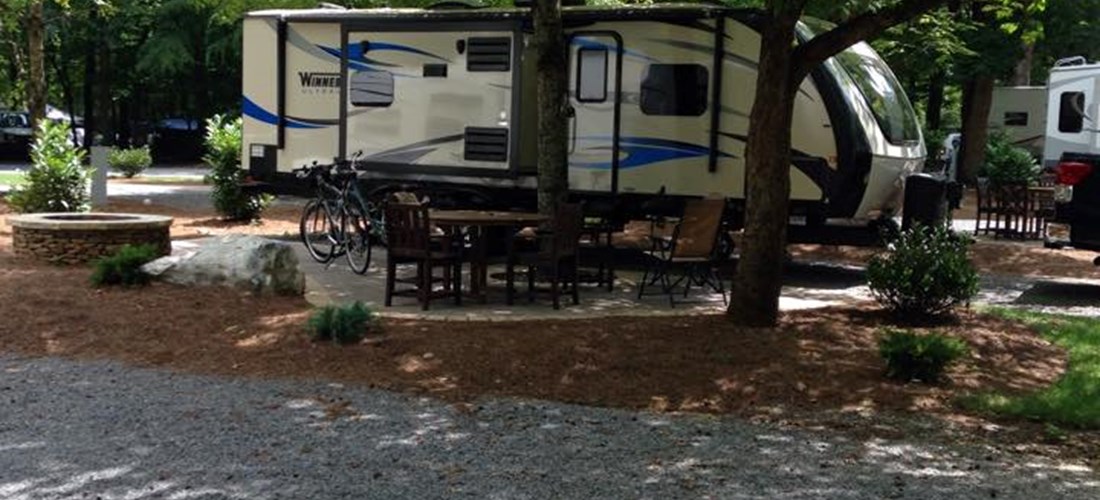 Back in, 50/30 Amps, Full Hookup Deluxe Patio Site-1