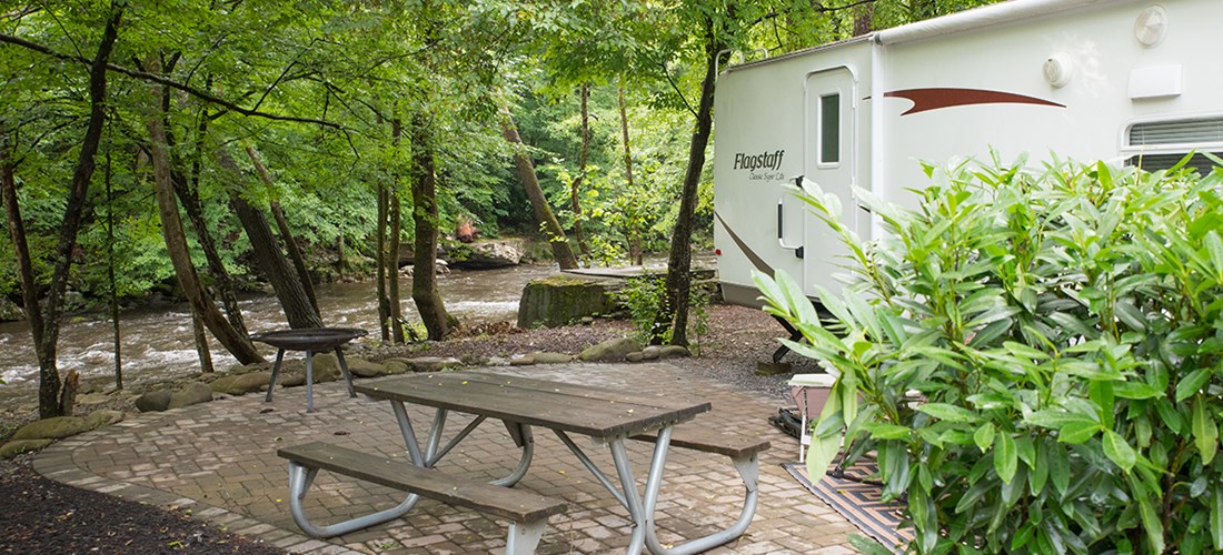 Back In, 50/30/20 Amps, Full Hookup Riverfront Patio-1