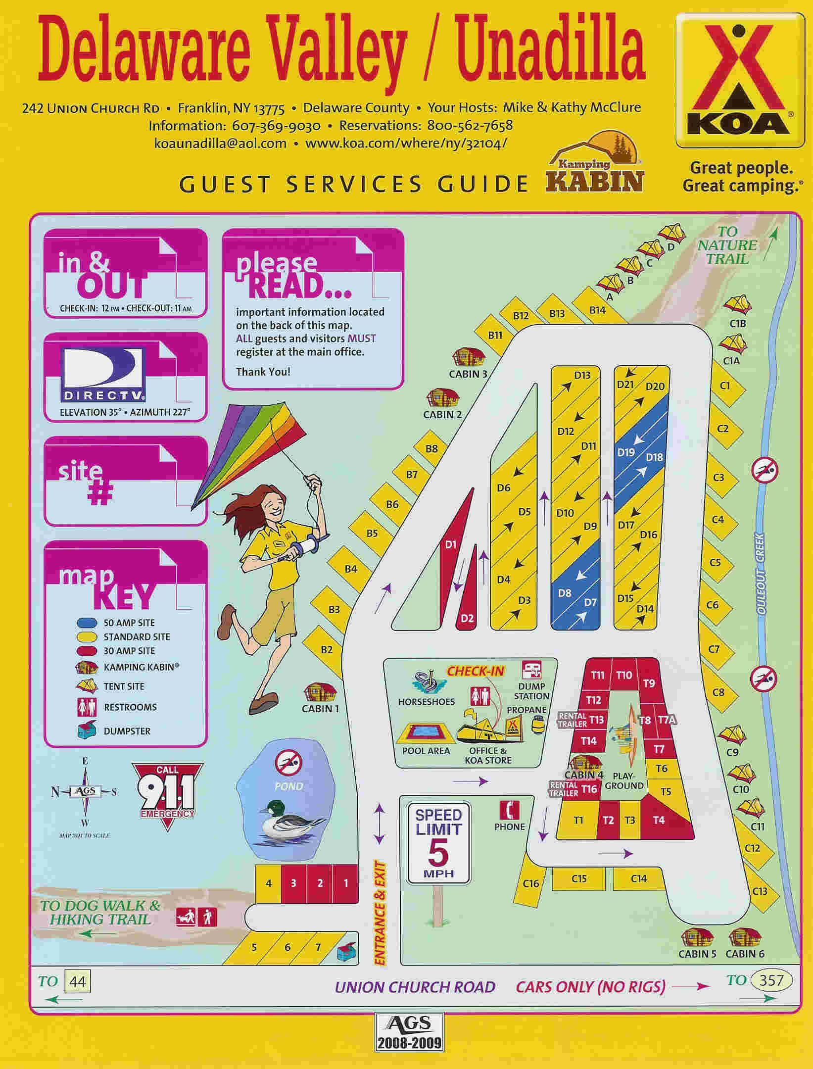 Franklin, New York Campground Map Unadilla / I88 / Oneonta KOA Journey