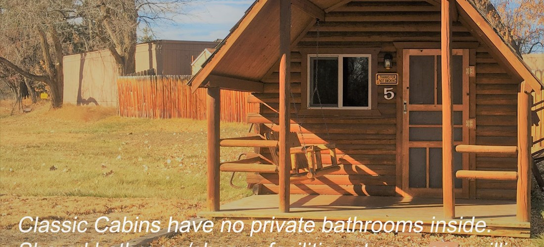 Camping Cabin - please see note about bathrooms.