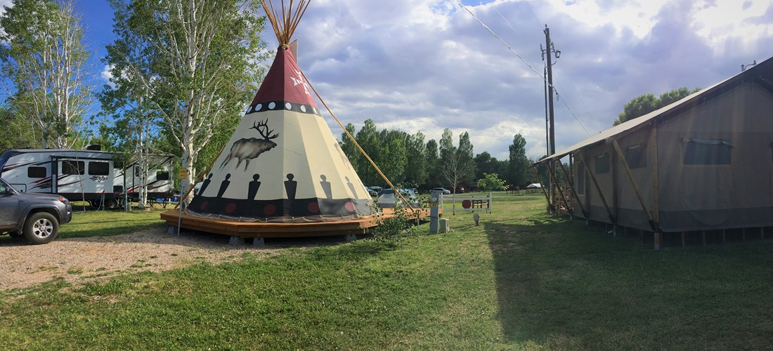 The TeePee is next to our other "Glamping" accommodation - the Woody Tent.