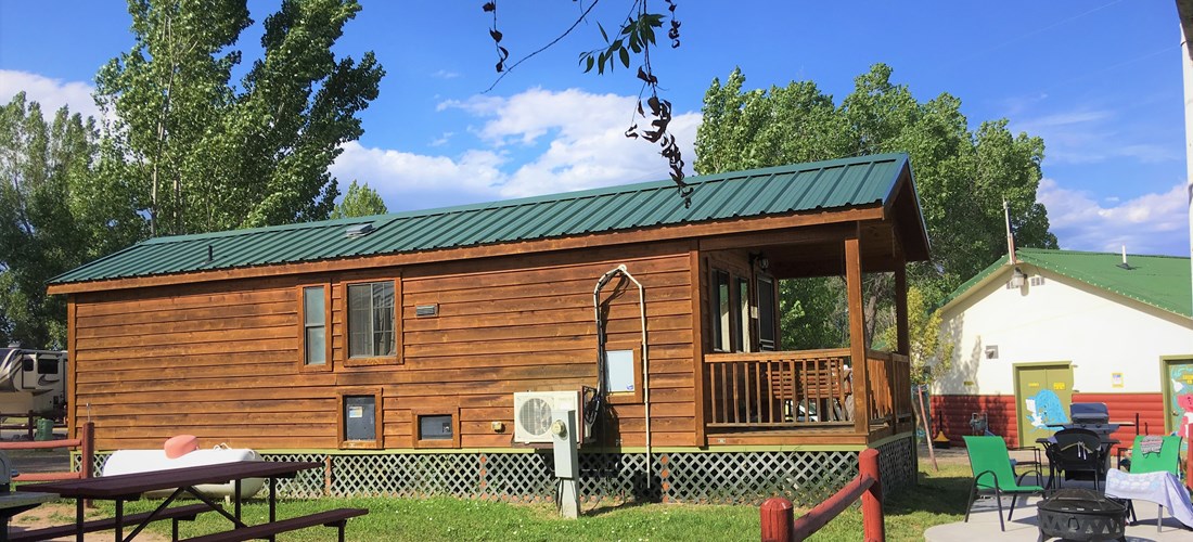 Side view of one of our largest Deluxe Cabins.