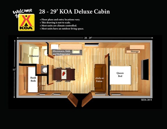 Waterloo Lost Island Waterpark KOA Resort 6 PERSON CABIN