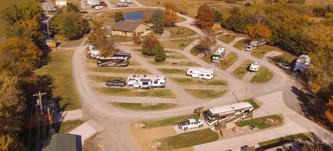 Overhead shot of all RV sites