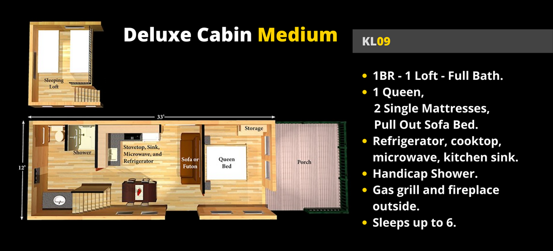 Deluxe Cabin Floor Plan for KL09.