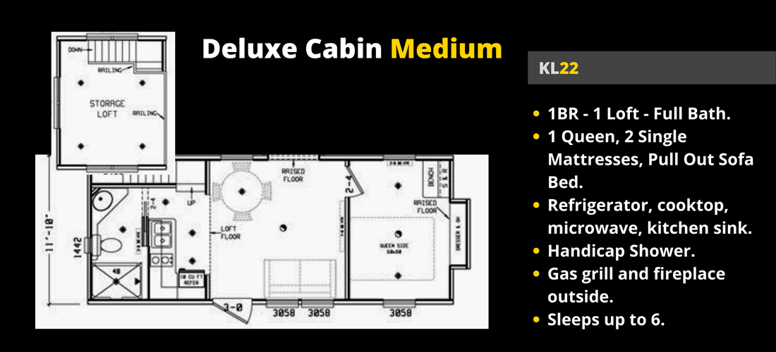 Deluxe Cabin Floor Plan for KL22.