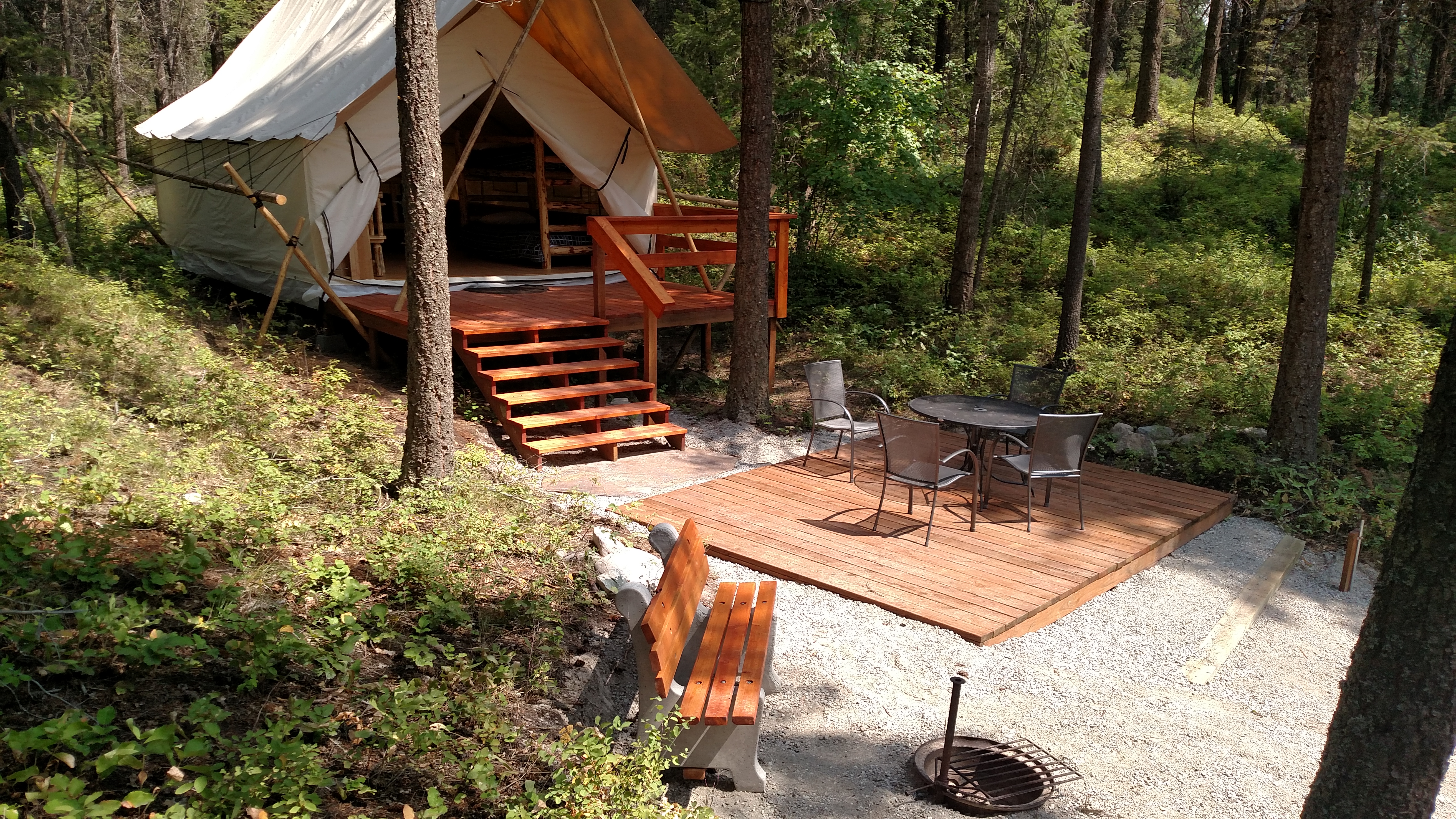 Enjoy an evening campfire next to the patio