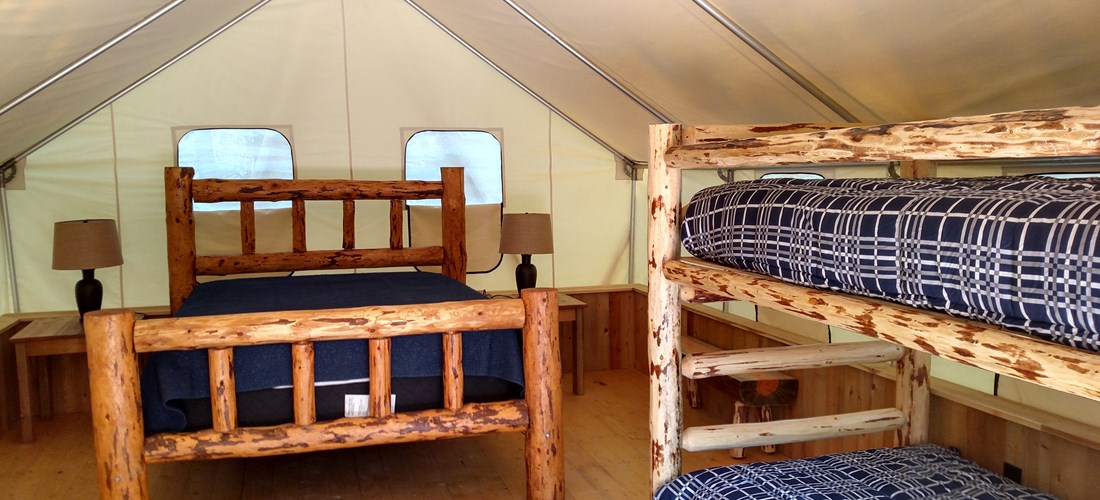Comfortable queen bed & extra long twin bunk beds