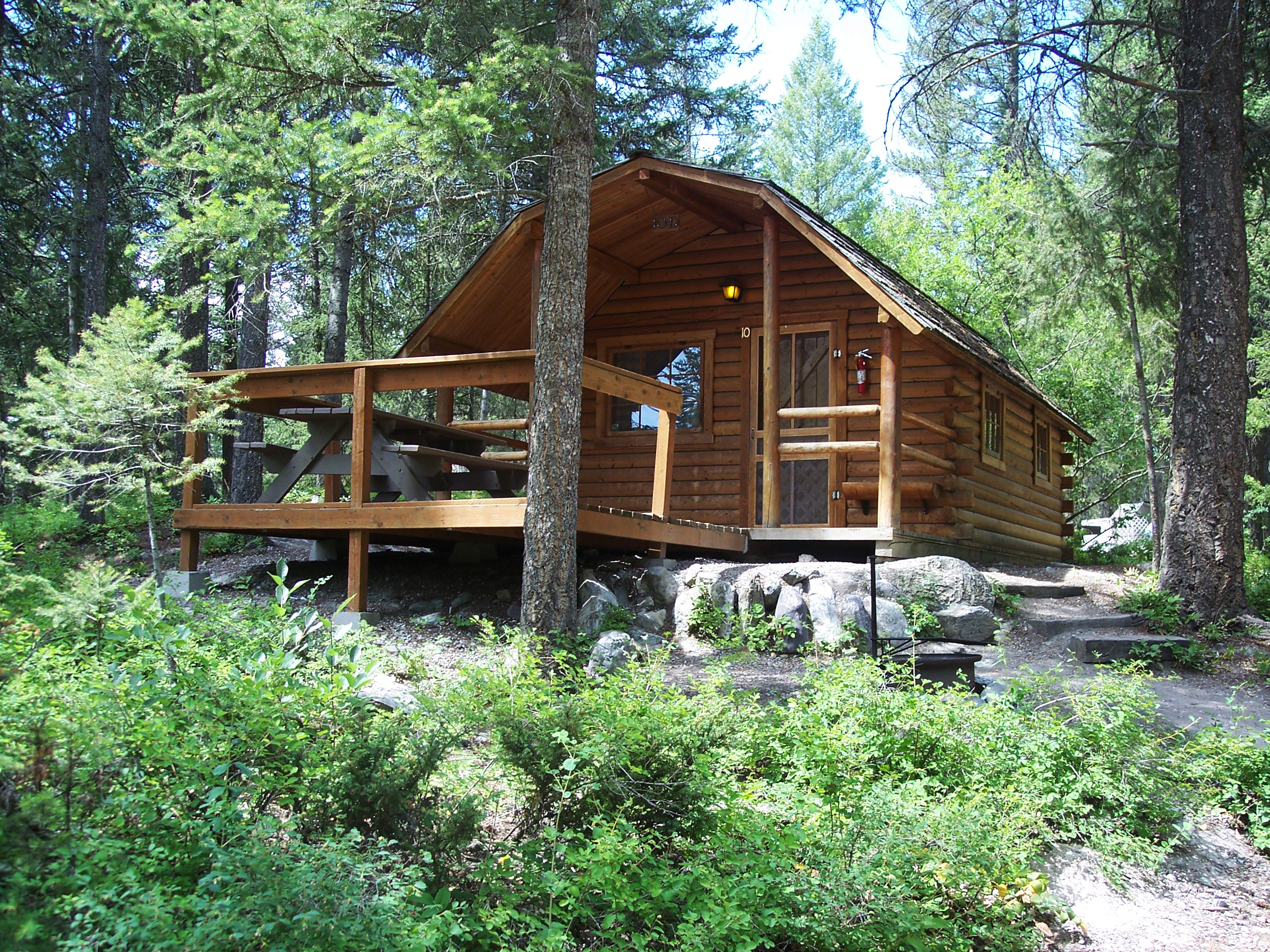 two room deck camping cabin