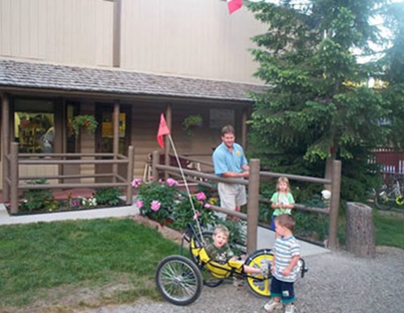 You will find a number of different unique bikes at the Whitefish KOA.  These are free for the campers to use, we only ask that you return them to the office when you are through so someone else can enjoy them.