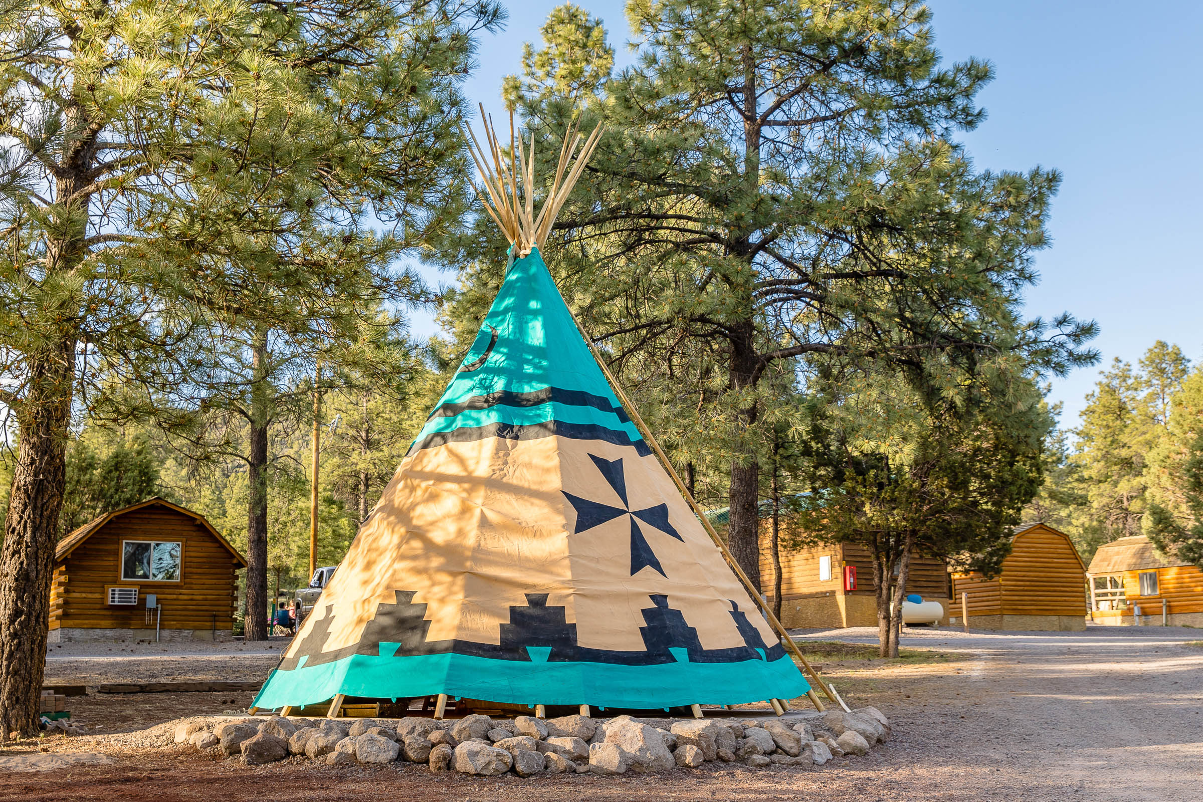 Tipi with Deluxe Furnishings and Native American Decor