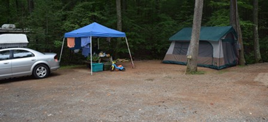 Wooded tent sites with a little extra convenience. Electric & water hookups available right at your site. Easy to blow up your air mattress or charge your phone.