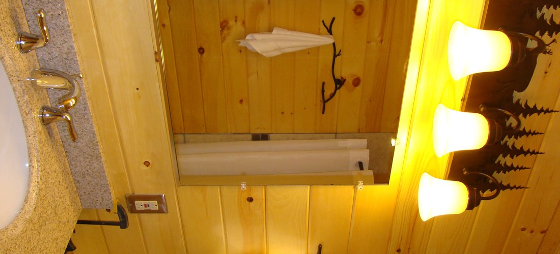The Lodge includes a bathroom for the entire family to use.