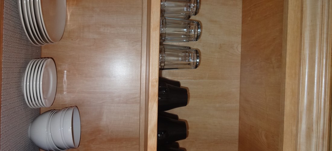 The Deluxe Cabin comes with a variety of kitchenware for groups of families and friends.