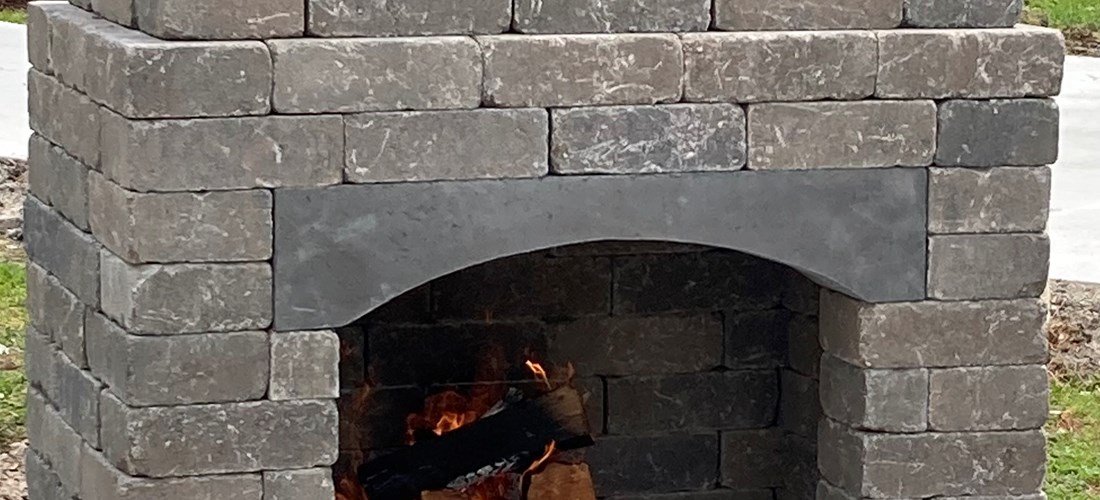 Fireplace on premium patio site