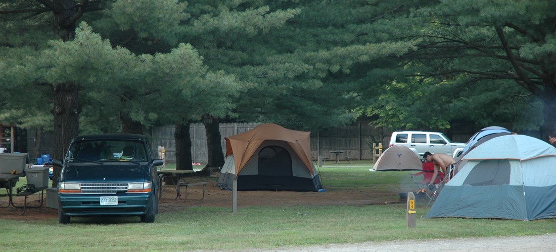 Large grassy tenting area ideal for groups
