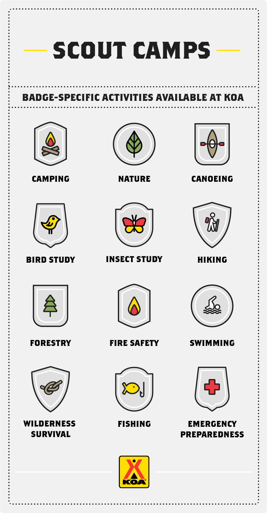 Scout Camps Badge Specific Activities Available at KOA